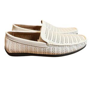 New Montique Men's White Weave Pattern Fashion Loafers Shoes Size 11  S22